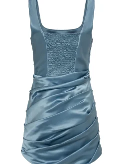 Vestito in raso di seta drappeggiato