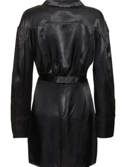 Vestito in raso di viscosa con giacca bolero