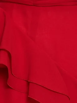 Vestito in seta georgette con ruches