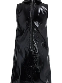 Vestito in vinile con cutout e colletto