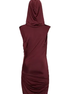 Vestito in viscosa drappeggiata con cappuccio