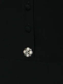 Vestito lungo drappeggiato in misto viscosa cady