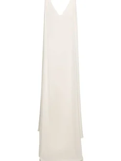 Vestito lungo in cady con mantella