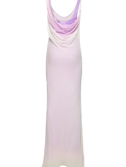 Vestito lungo in raso / scollo morbido