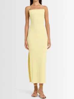 Vestito lungo in viscosa stretch senza spalline