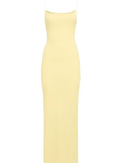 Vestito lungo in viscosa stretch senza spalline