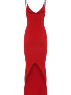 Vestito midi in maglia di viscosa stretch