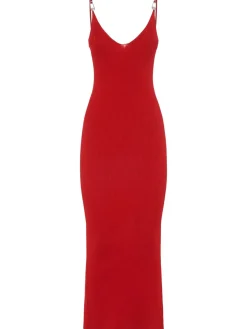 Vestito midi in maglia di viscosa stretch