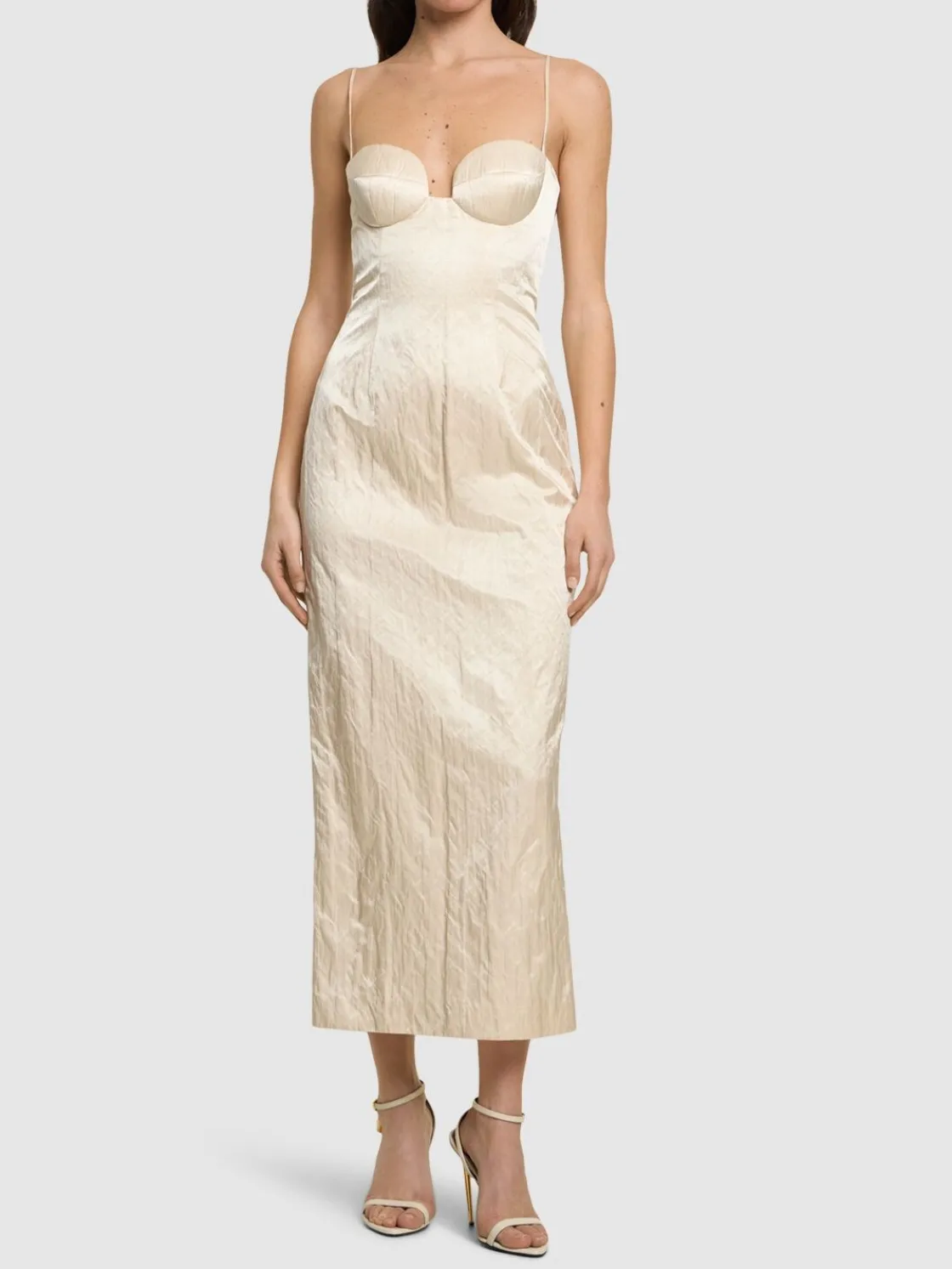 Vestito midi in misto cotone