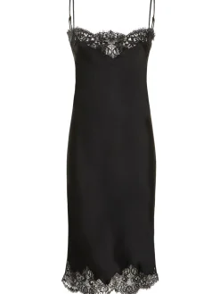 Vestito midi in raso e pizzo