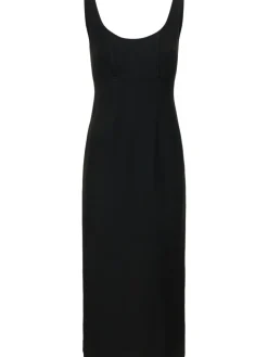 Vestito midi in seta e lana