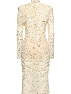 Vestito midi in seta stretch drappeggiata