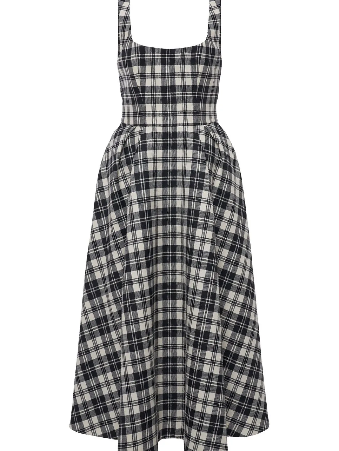 Vestito midi in tartan di lana