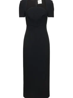 Vestito midi Moon in crepe di lana
