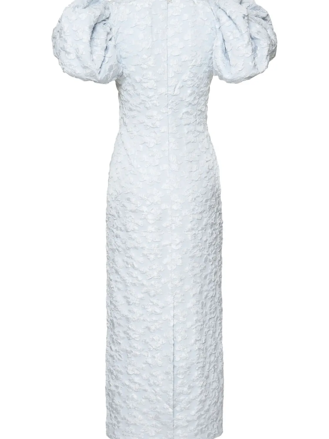 Vestito midi Ruby jacquard con maniche a sbuffo