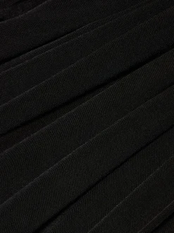 Vestito mini in tulle e jersey fluido drappeggiato