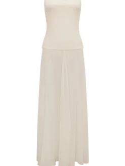 Vestito senza spalline Aire in raso e organza