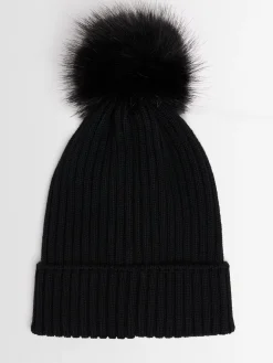 Virgin wool beanie w/ pom pom