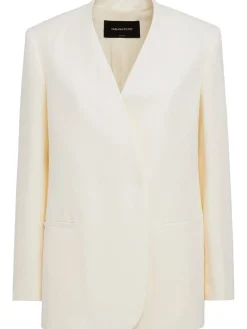 Viscose & linen jacket w/ leather belt