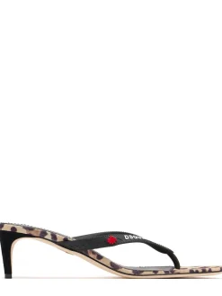 Wild2 Leopard print heeled thong sandals