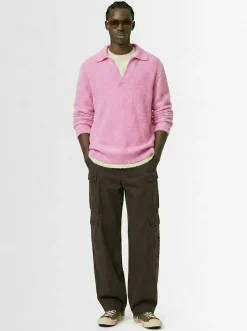 Wool blend bouclé polo