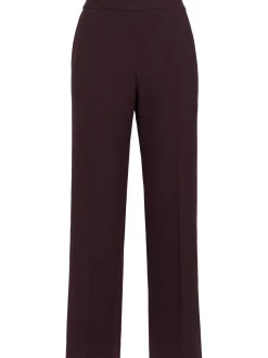 Wool crepe straight pants